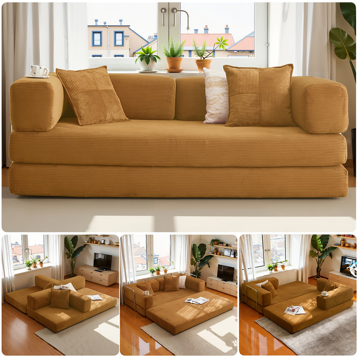 convertible sofa bed folds a compact floor couch a sleeper - Temu