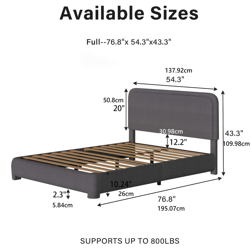 twin full   bed frame cloud boucle upholstered - Temu