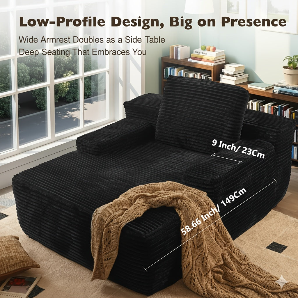indoor lounge chair 47 24 flannel upholstered boneless sofa - Temu