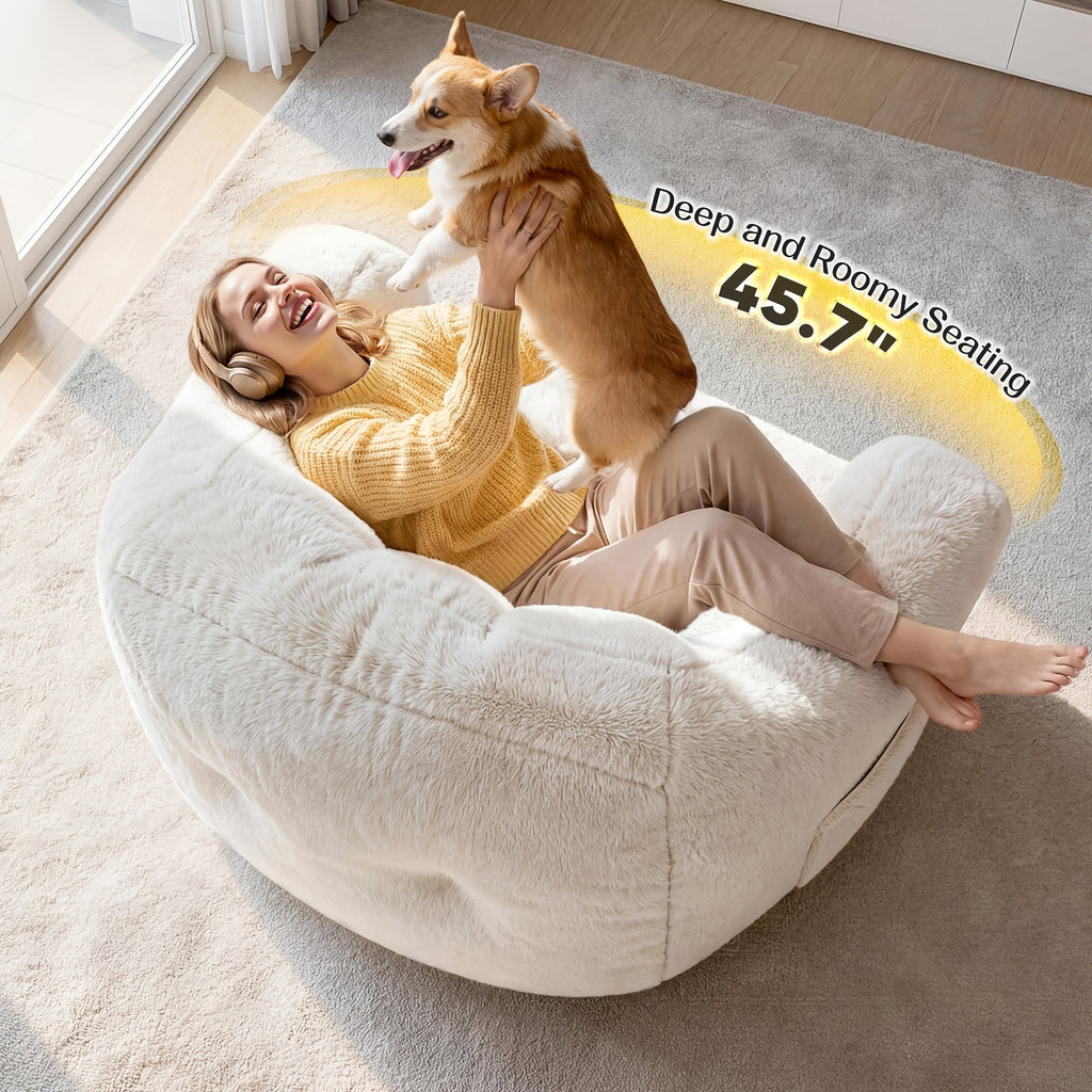 fluffy   bag chair armrests   - Temu