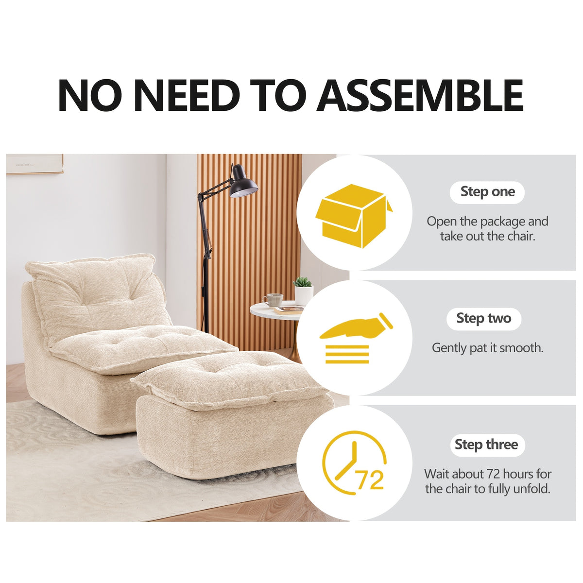 mcq single recliner chair footrest 62 2 inch foam floor - Temu