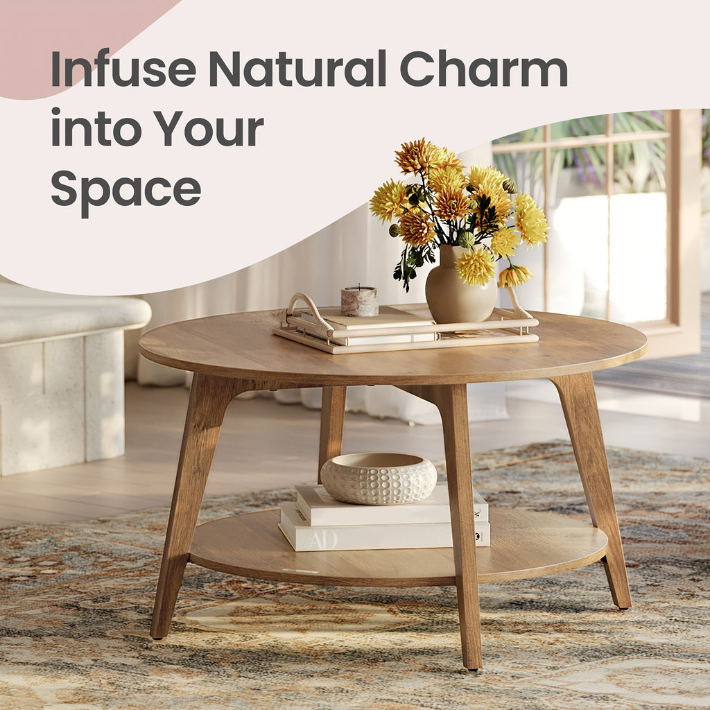 round coffee table tea table 2 tier   center - Temu