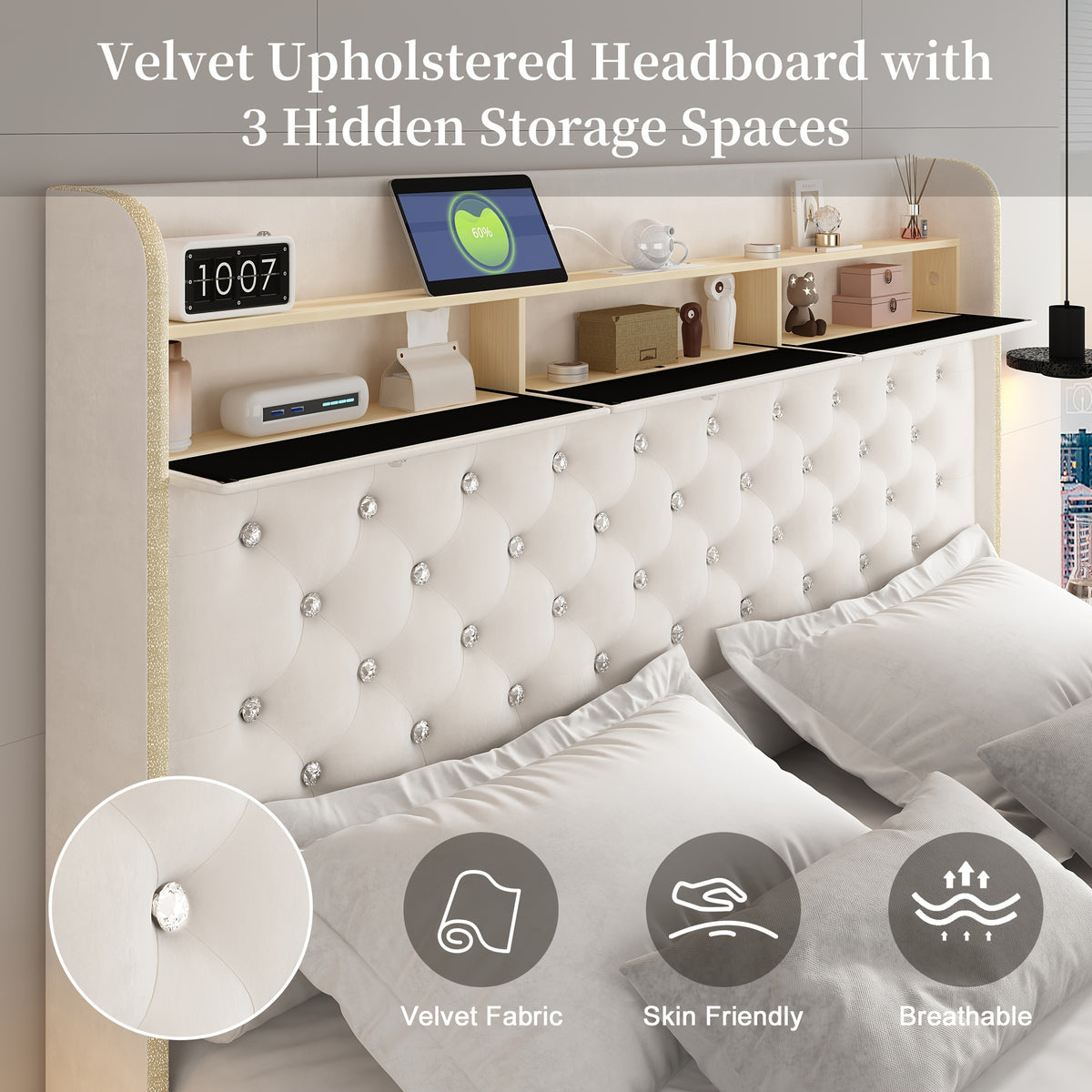 queen led bed frame galaxy   projector charging - Temu