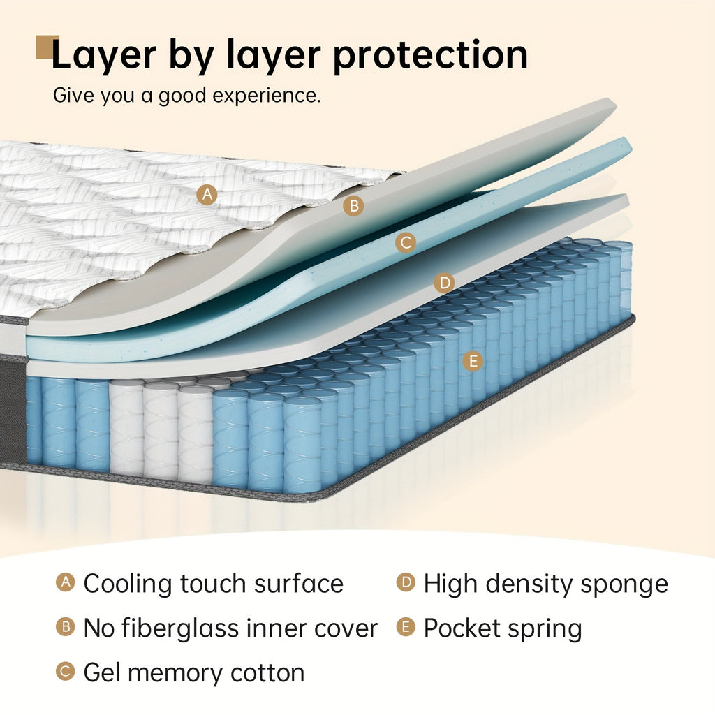 12 14 inch twin full queue king size mattress memory foam - Temu