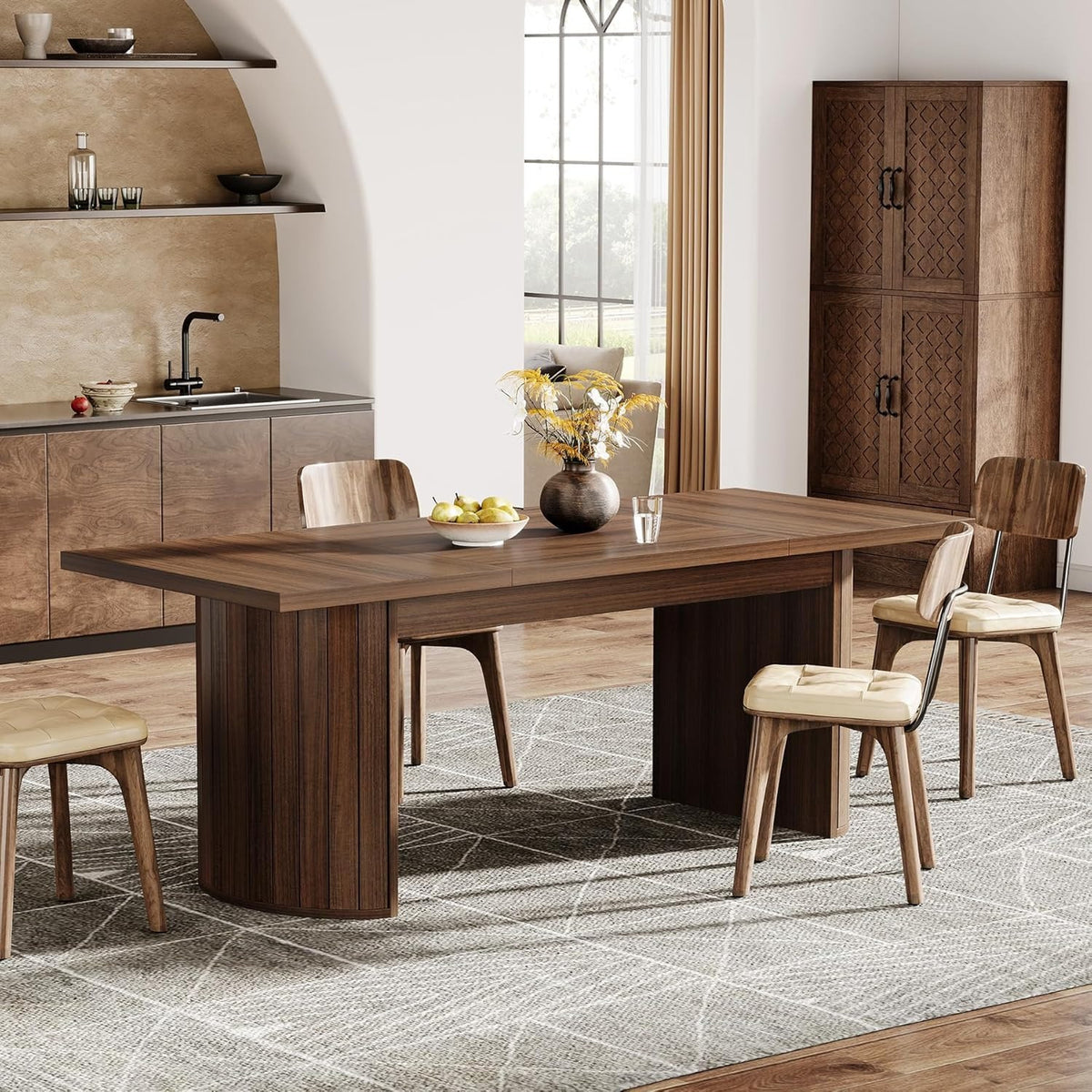 78 7 extra long dining table 6 8 people large farmhouse - Temu
