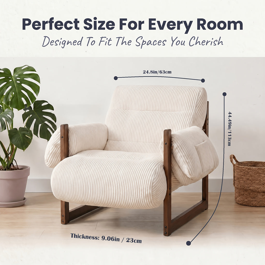 modern accent chair armrest storage pockets full body - Temu
