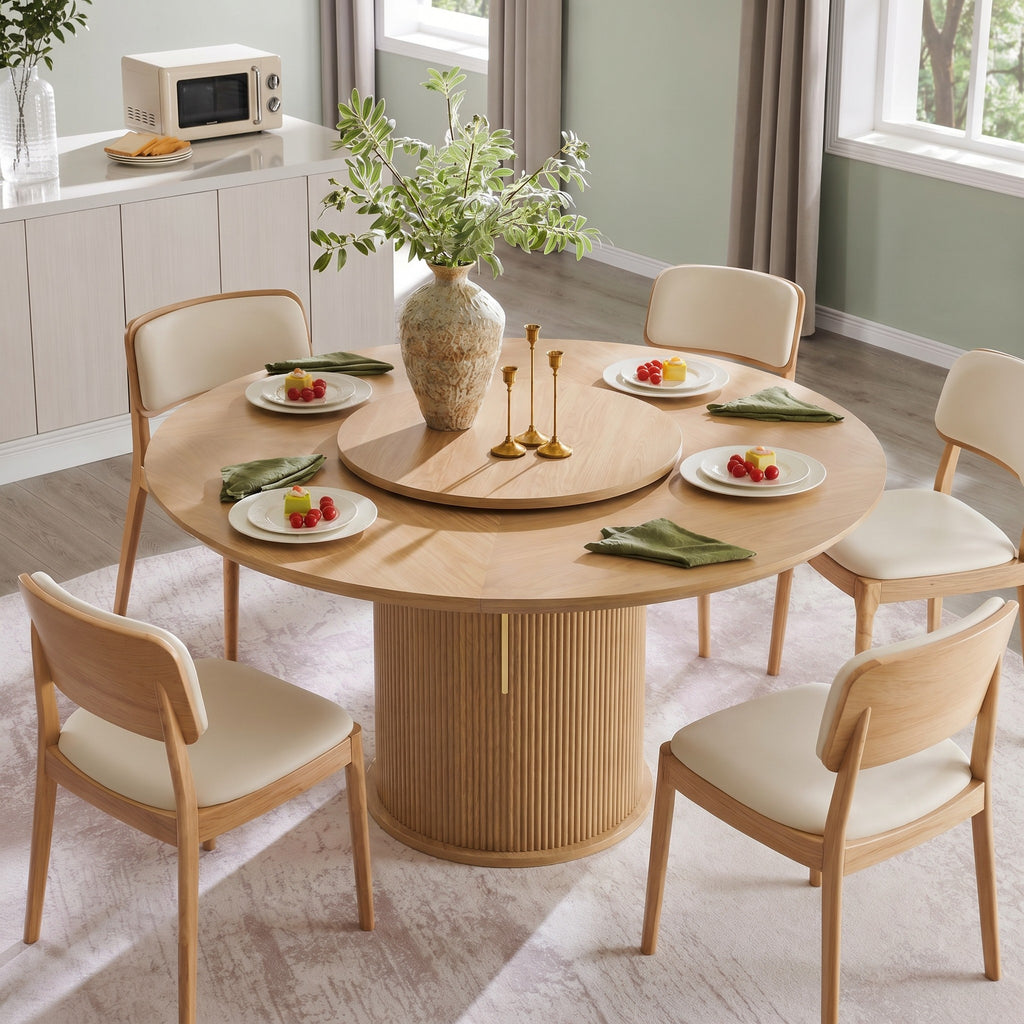 large 55 round dining table suitable 4 6 people - Temu