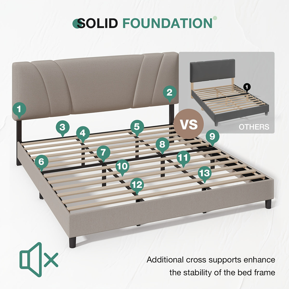beige linen upholstered bed frame tufted headboard - Temu