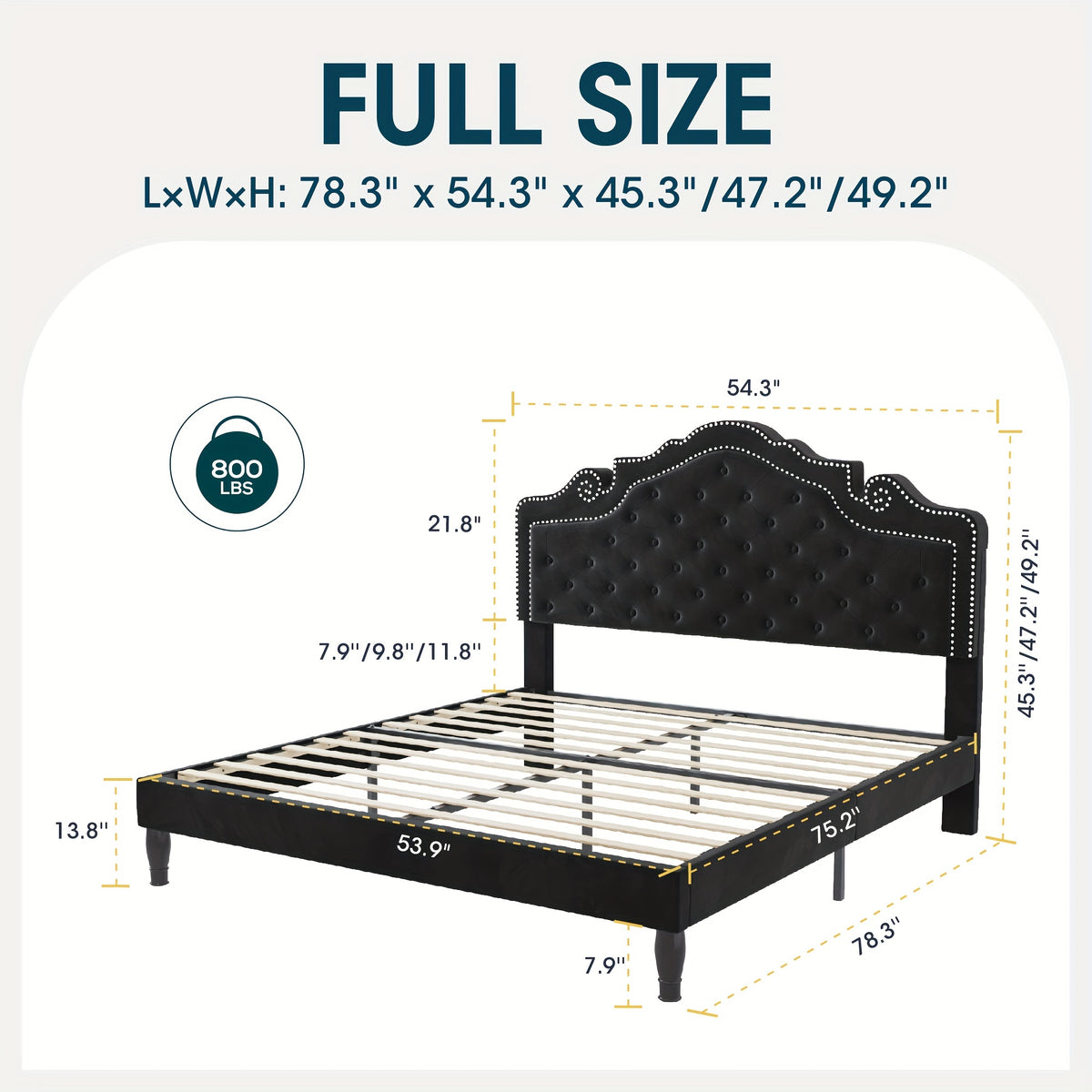 full queen king bed frame velvet adjustable tiara - Temu