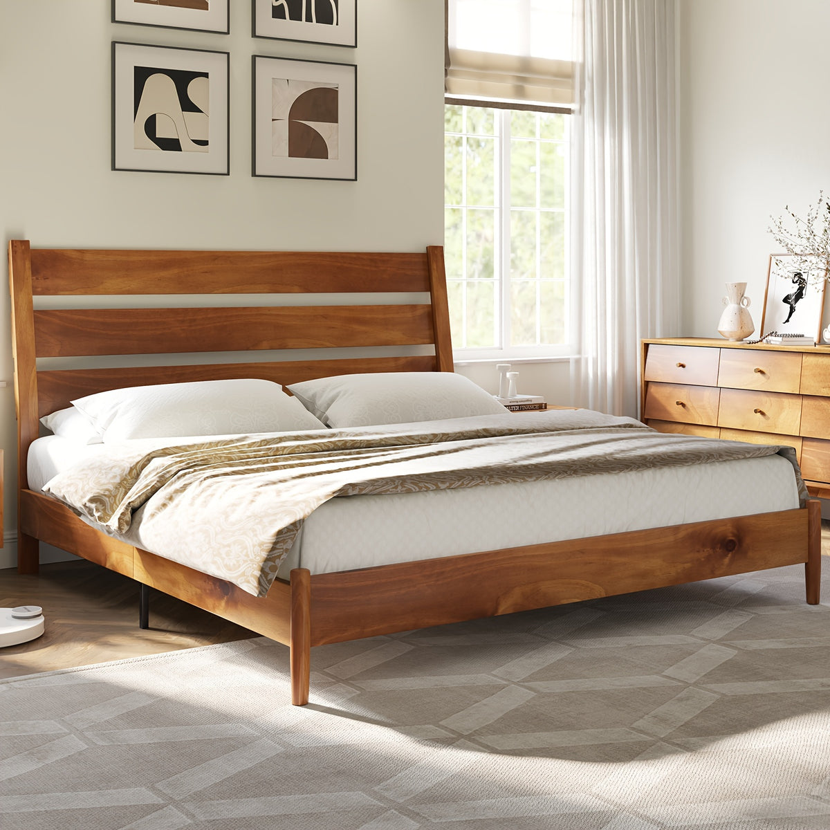 solid wood bed frame   century platform bed reclining - Temu