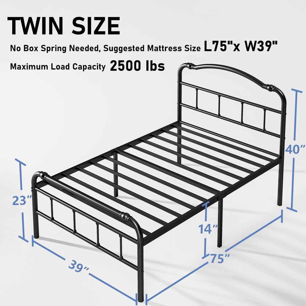 bed frame headboard footboard vintage style steel - Temu