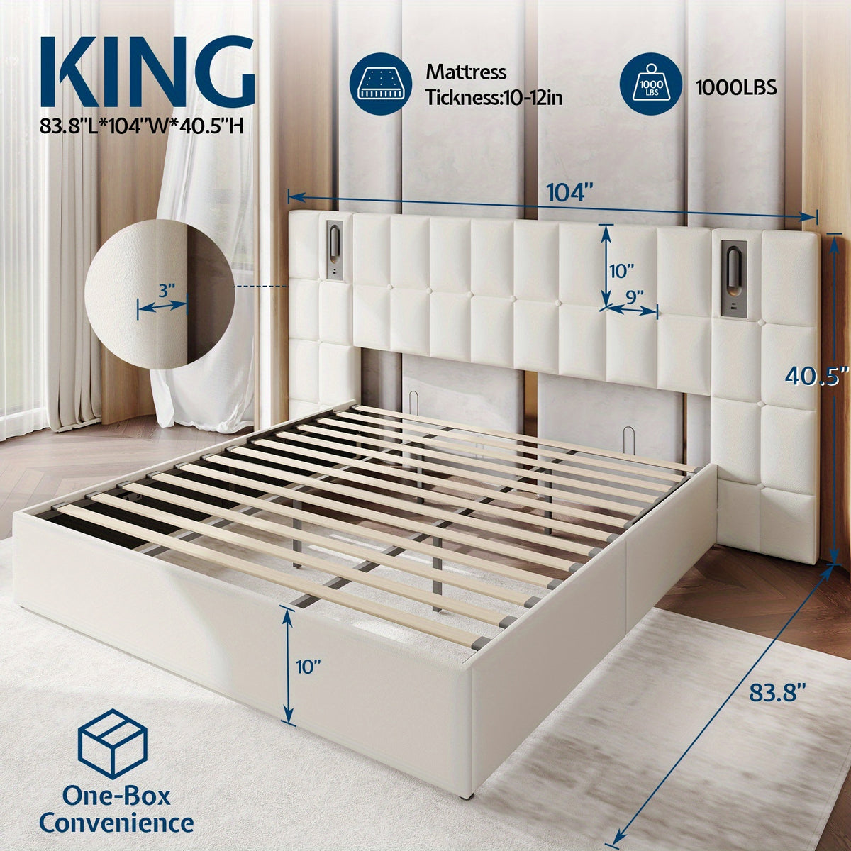 lift storage bed frame upholstered   - Temu