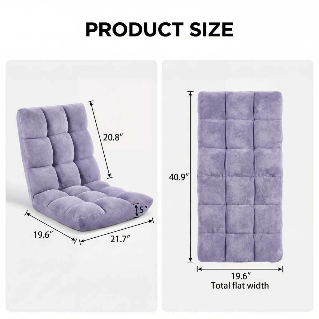 adjustable foldable floor chair 18 grid thick padded plush - Temu