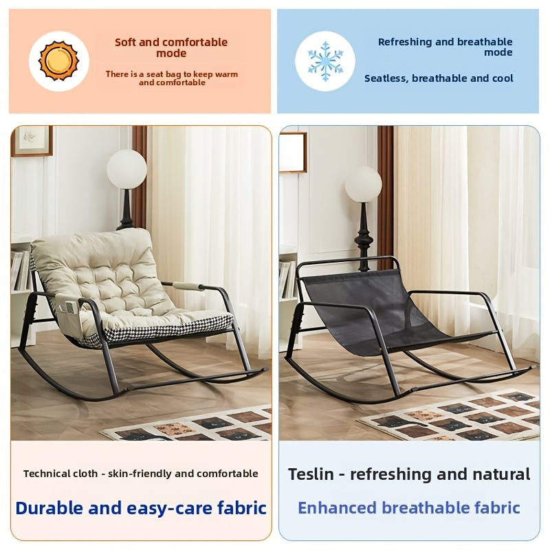 lazy rocking lounge chair soft padded recliner rocker chair - Temu