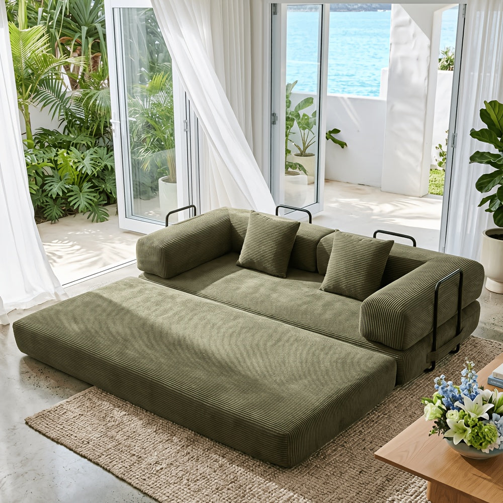 foldable sleeper sofa bed foam frame chenille upholstery - Temu