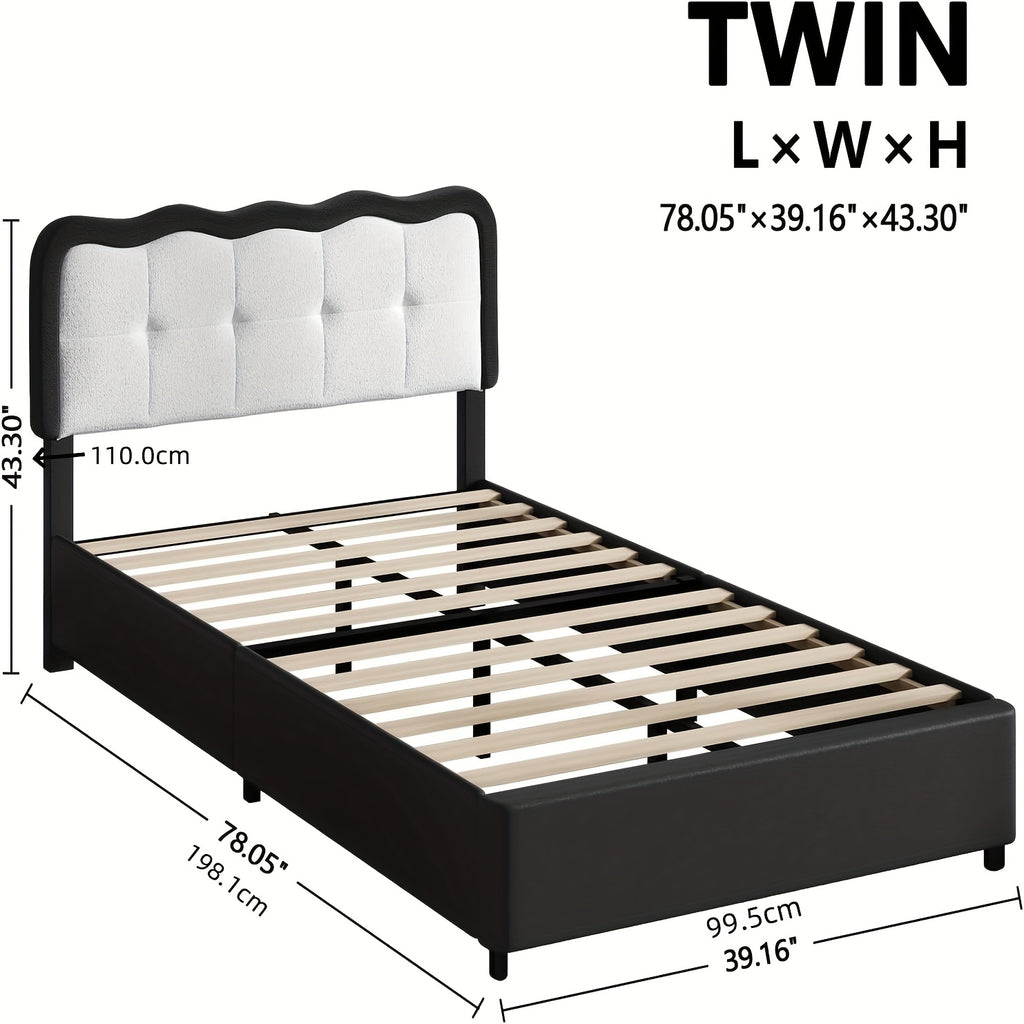 twin full size bed frame cloud bed frame pu leather - Temu