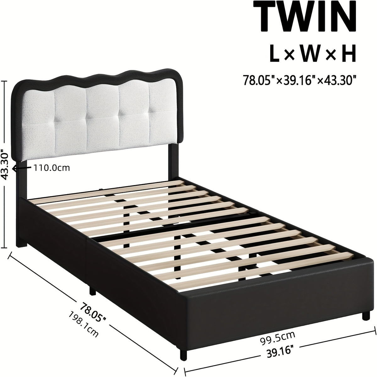 twin full size bed frame cloud bed frame pu leather - Temu