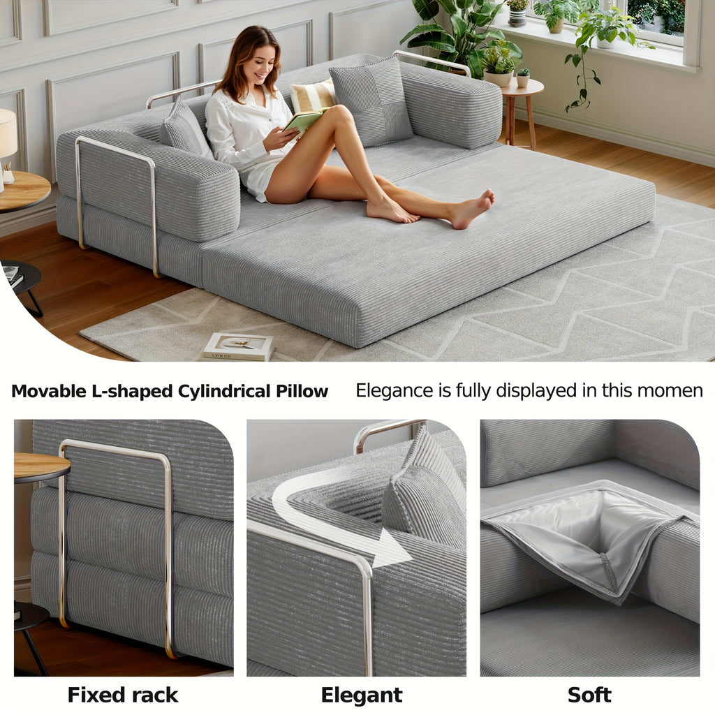 boneless sofa bed convertible   armrest pillow - Temu