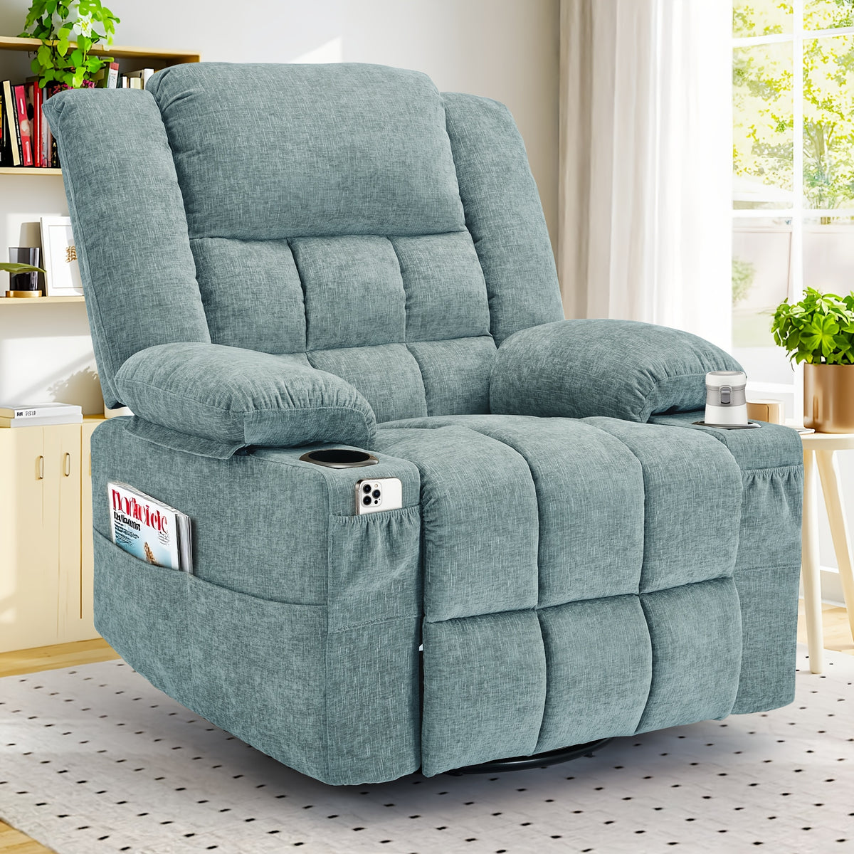 swivel recliner living room single lounge chair medium sized - Temu