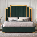 modern upholstered bed frame 65 headboard golden - Temu