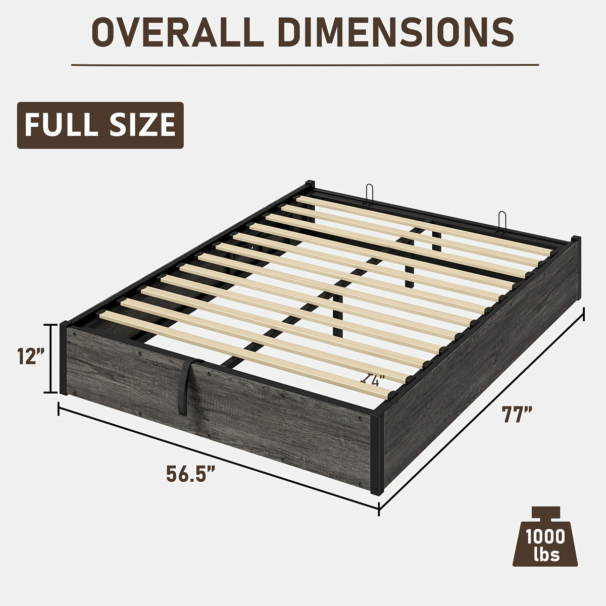 lift storage bed storage underneath wooden platform bed - Temu