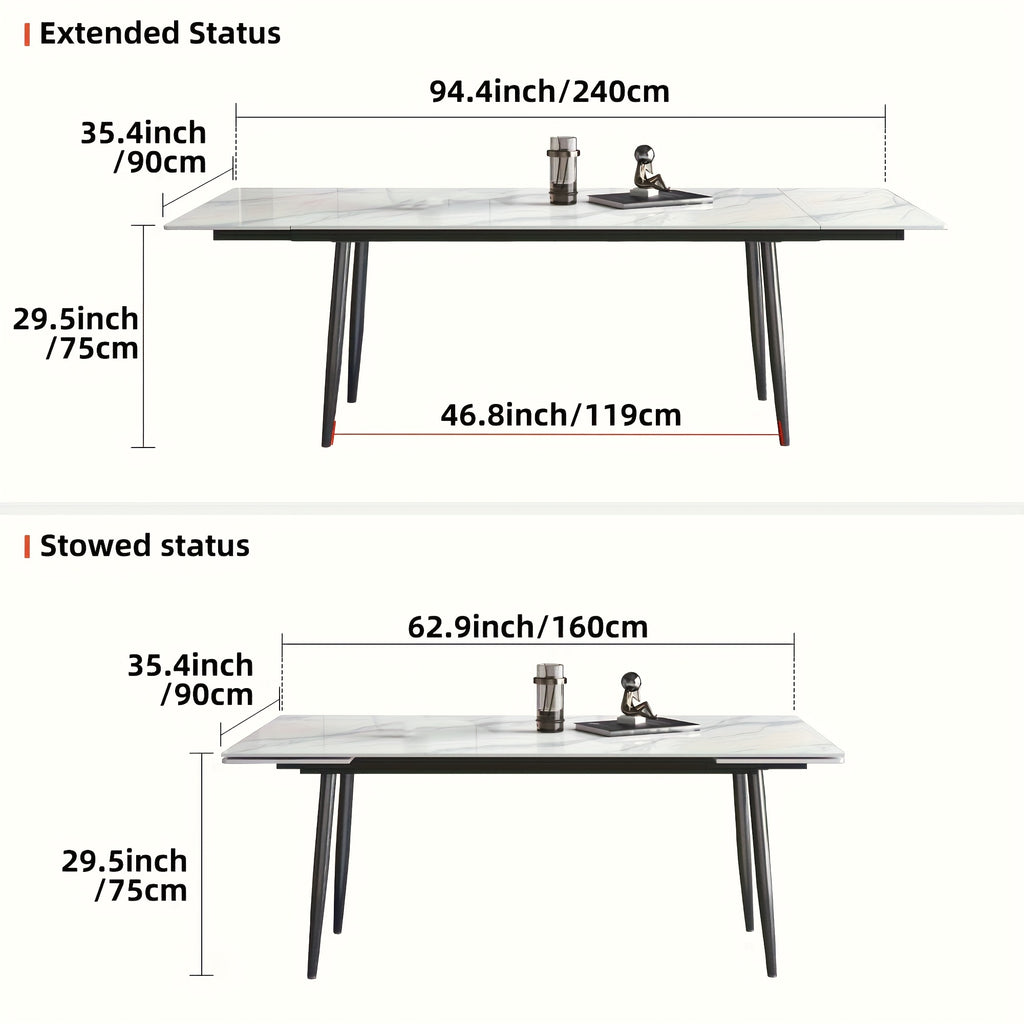 industrial style extendable dining table   metal - Temu