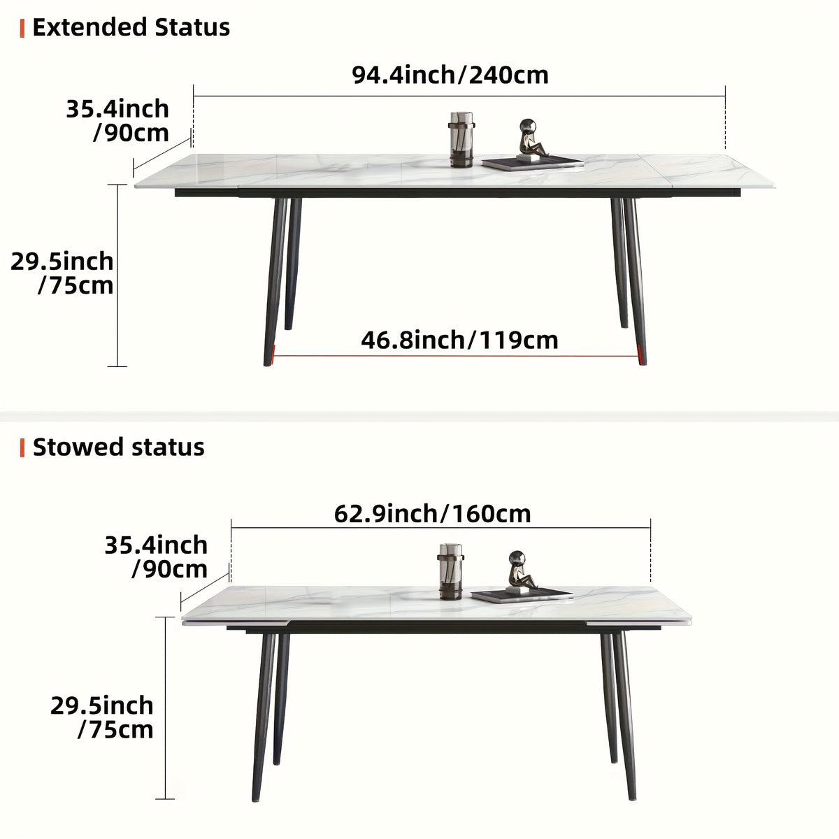 industrial style extendable dining table   metal - Temu