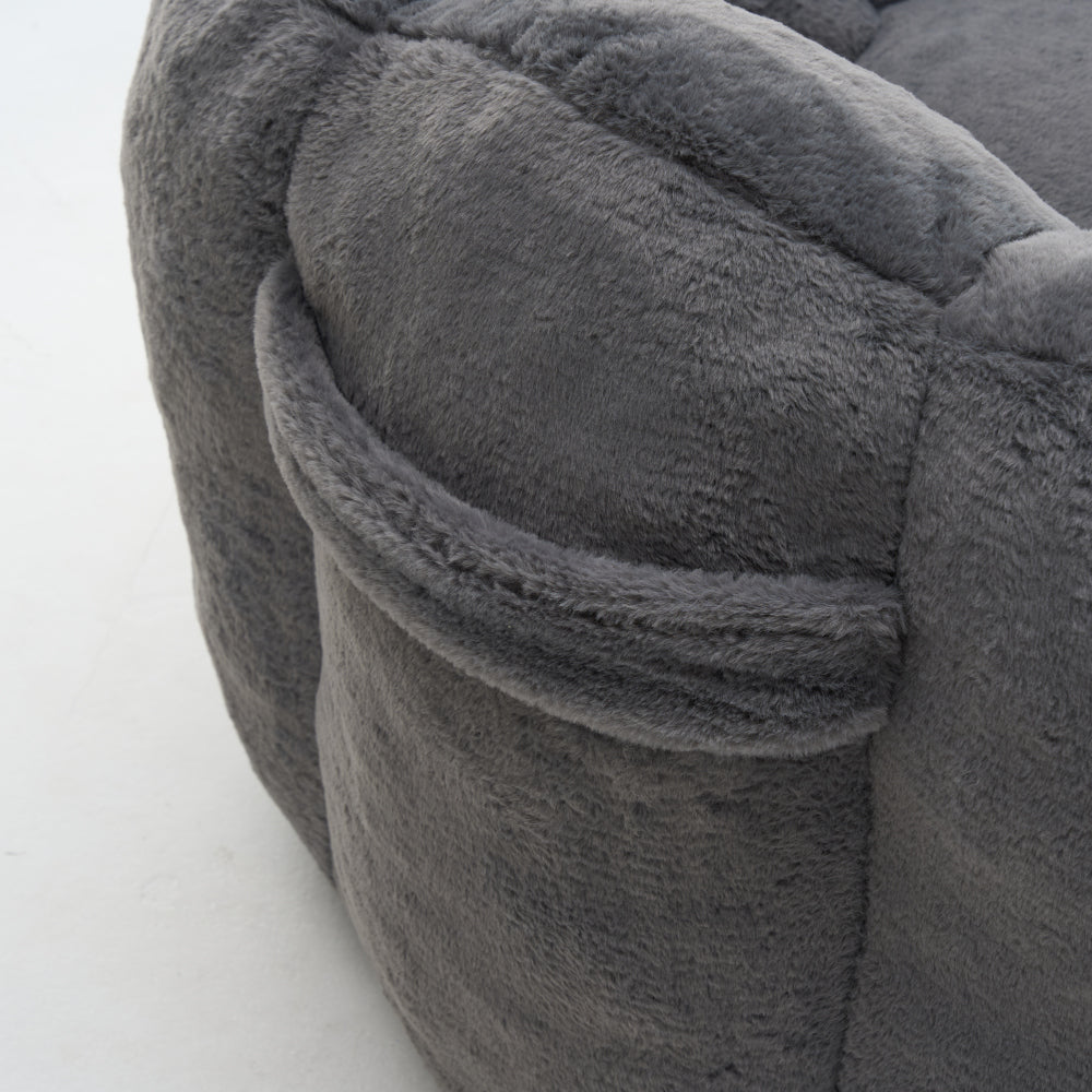 black comfortable lazy sofa chair artificial rabbit velvet - Temu