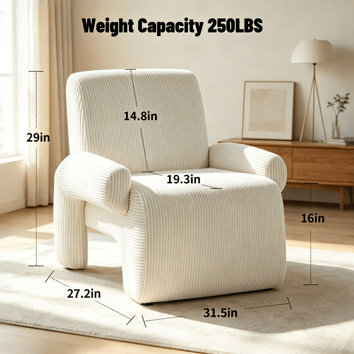 upholstered accent chair 31 5 corduroy armchair rounded - Temu