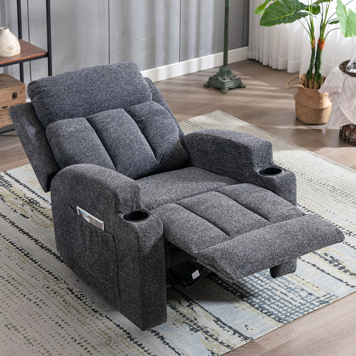 manual recliner chair massage heat soft fabric   - Temu