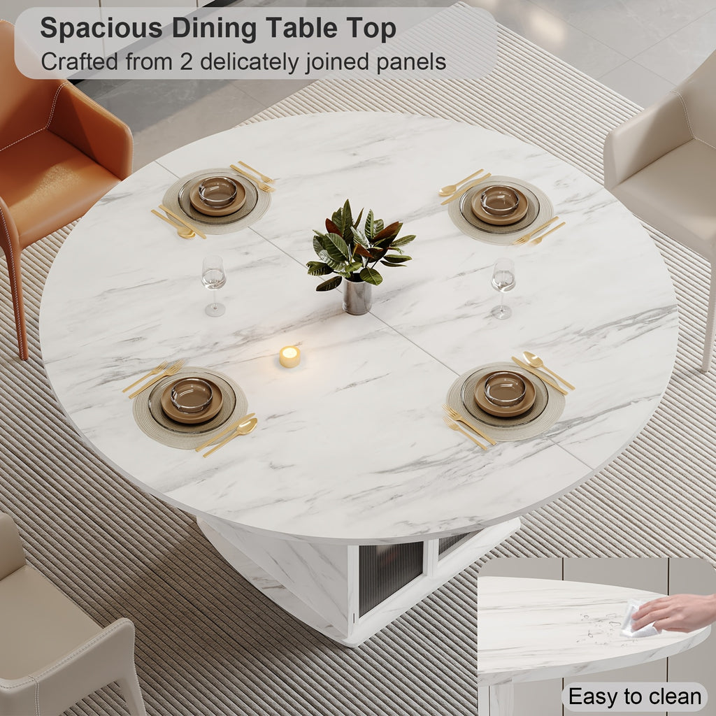47 modern round dining table storage fridge space suitable 4 - Temu