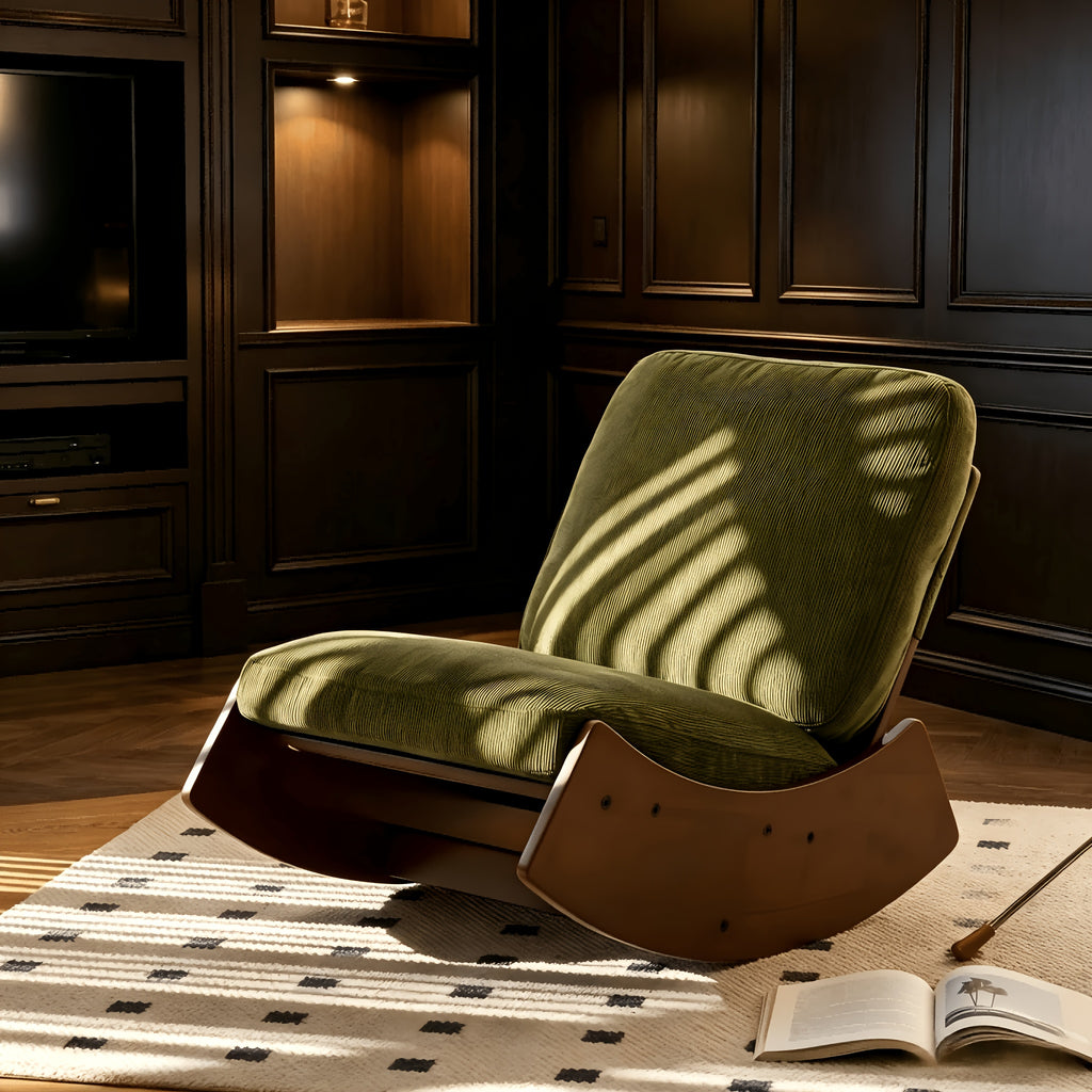 single retro   century modern rocking chair thick cushion - Temu