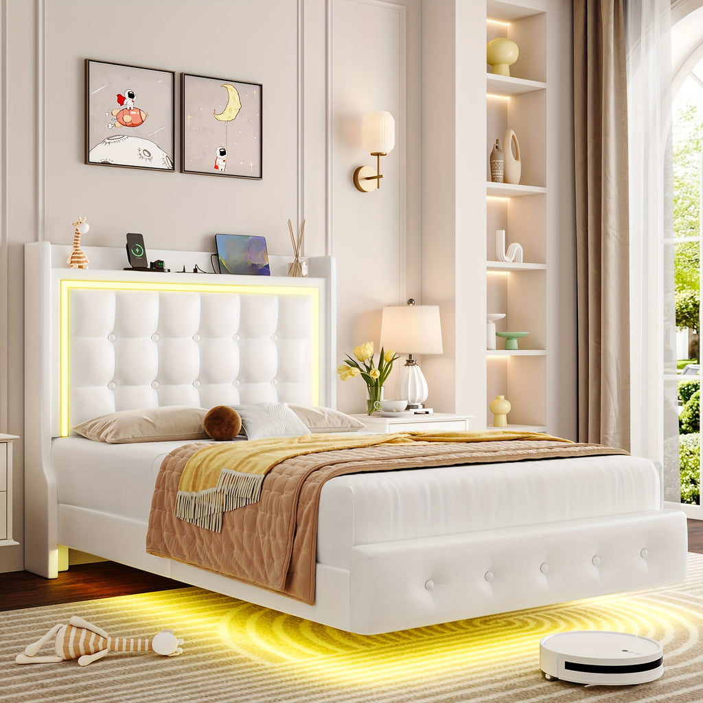 floating bed frame charging station type c usb ports - Temu