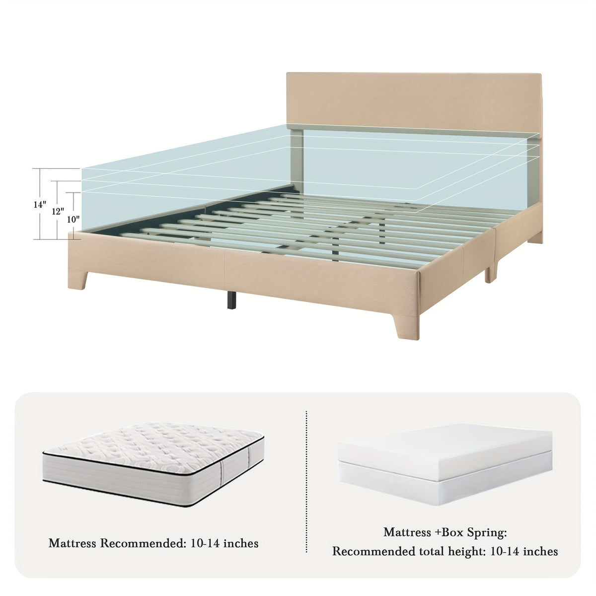 upholstered platform bed in full queen king sizes an - Temu