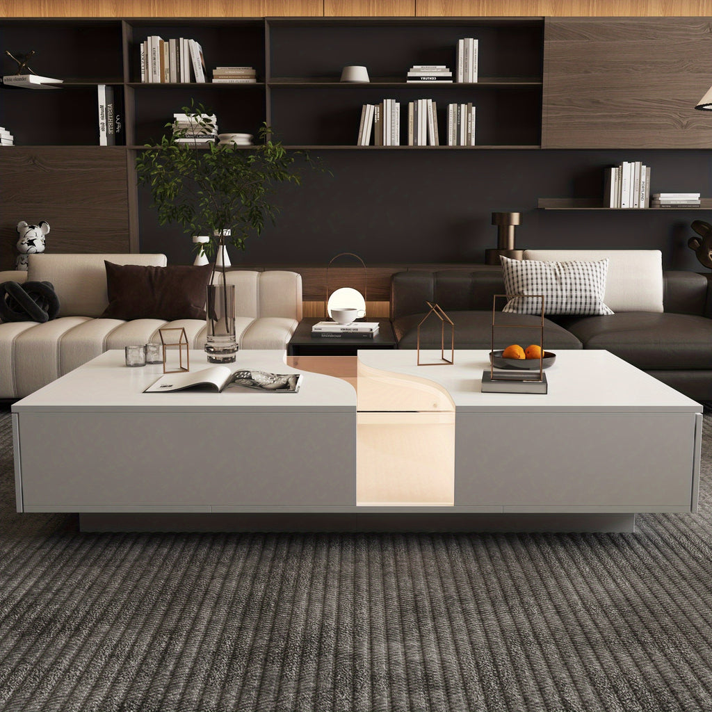 55 1 w modern coffee table adjustable led lights center - Temu