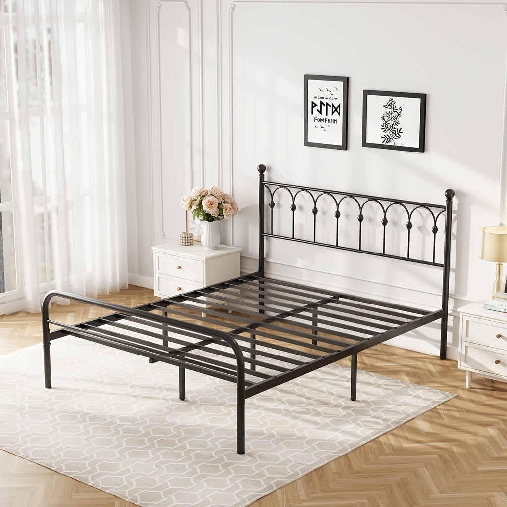 a metal bed frame featuring bed storage a rounded base - Temu