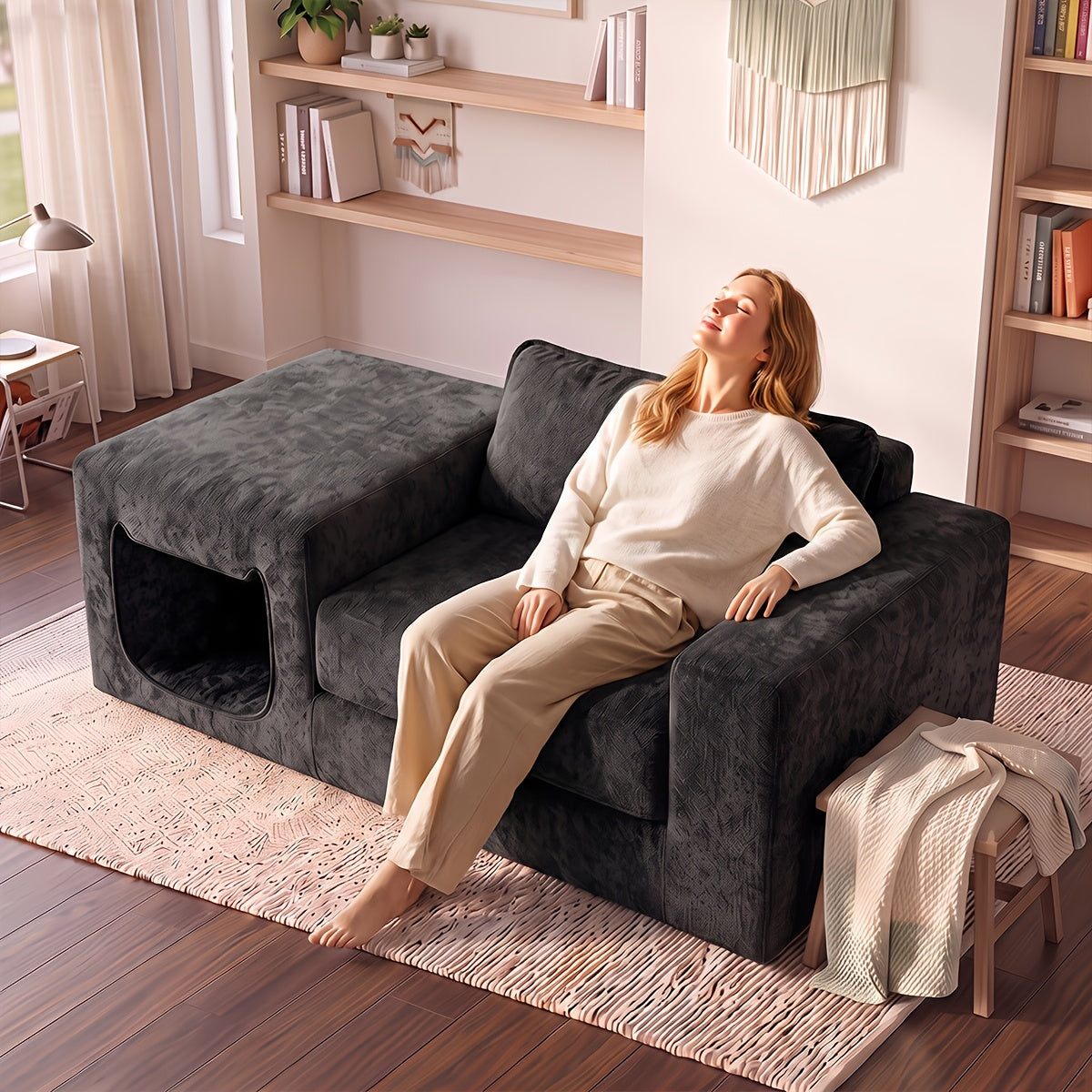 in one sofa humans pets chenille fabric single seater lounge - Temu