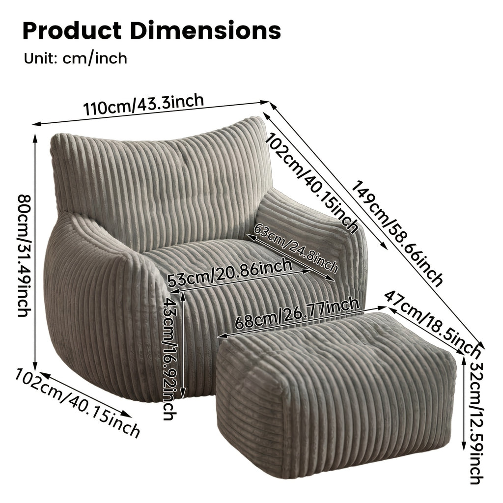 armchair footstool modern single sofa chair lounge - Temu