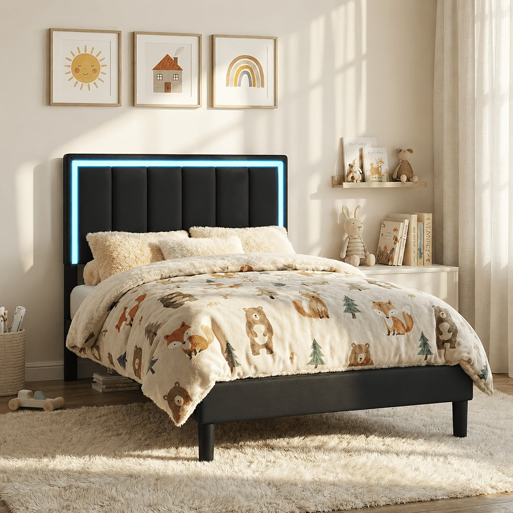 twin size bed frames pu leather metal twin bed frame - Temu