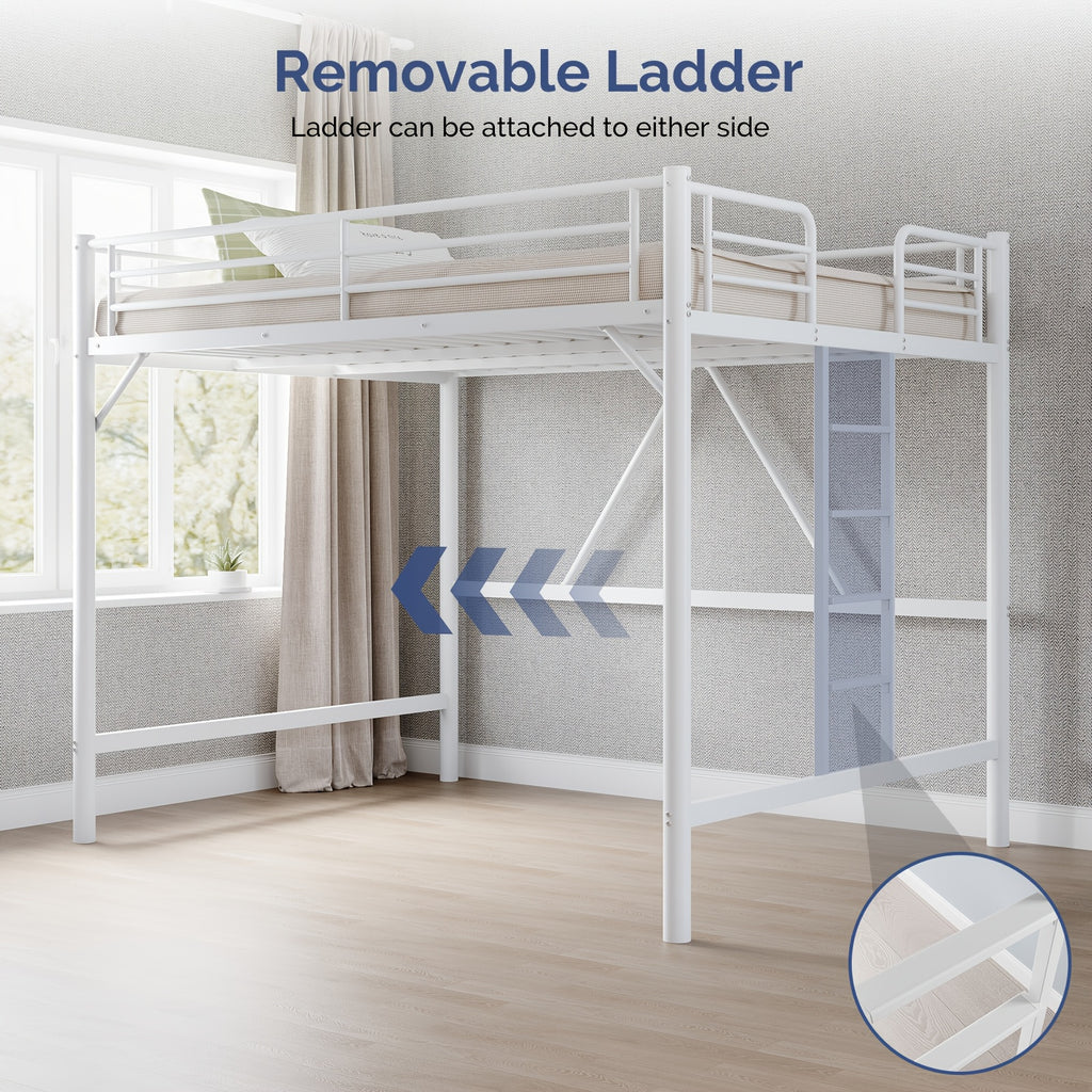 queen loft bed frame flat rungs   spring required heavy - Temu