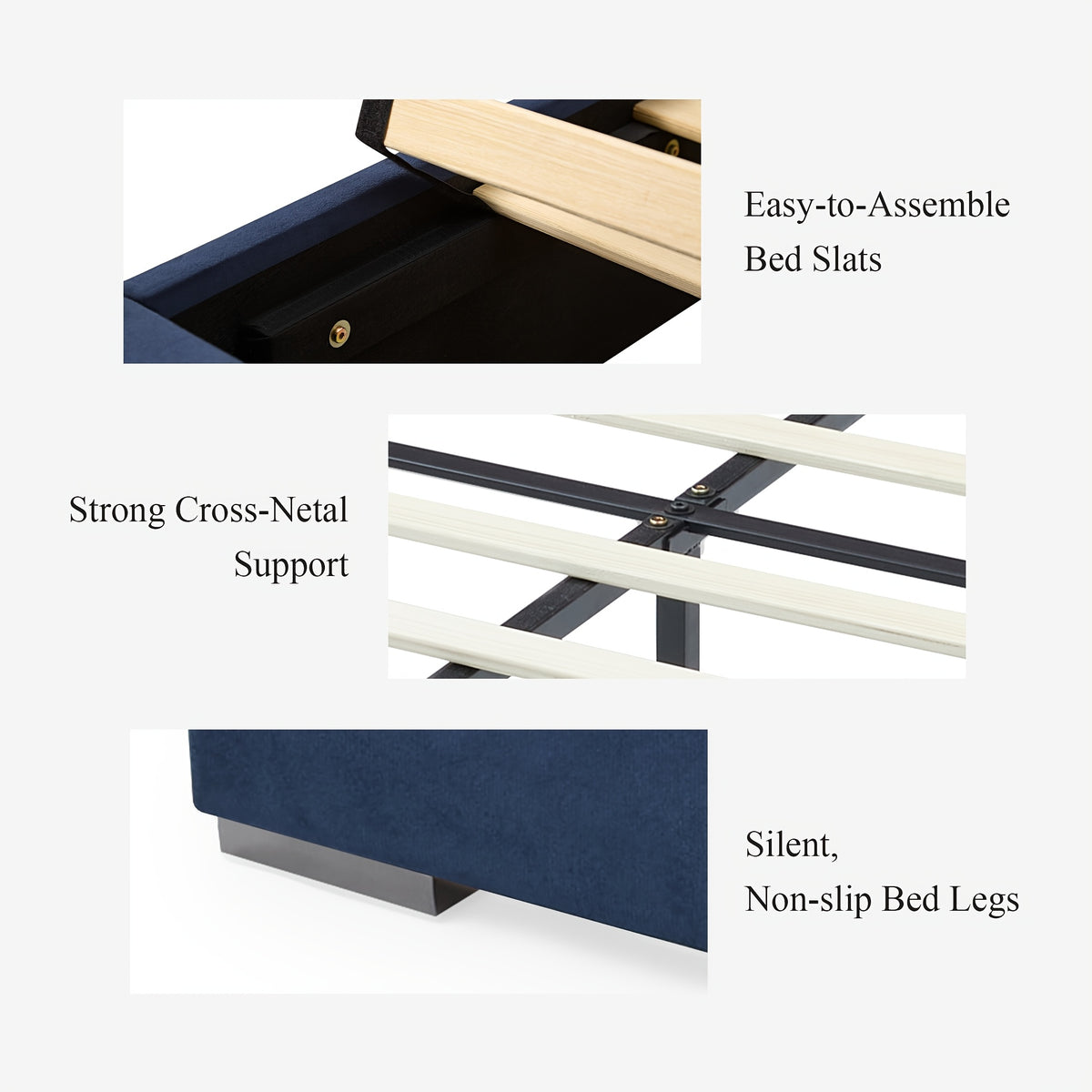 luxury king queen bed frame built in   lights - Temu
