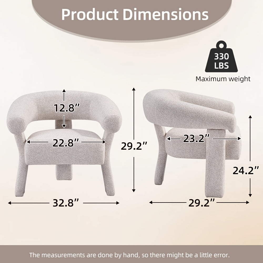 modern   boucle accent chair curved   armchair - Temu