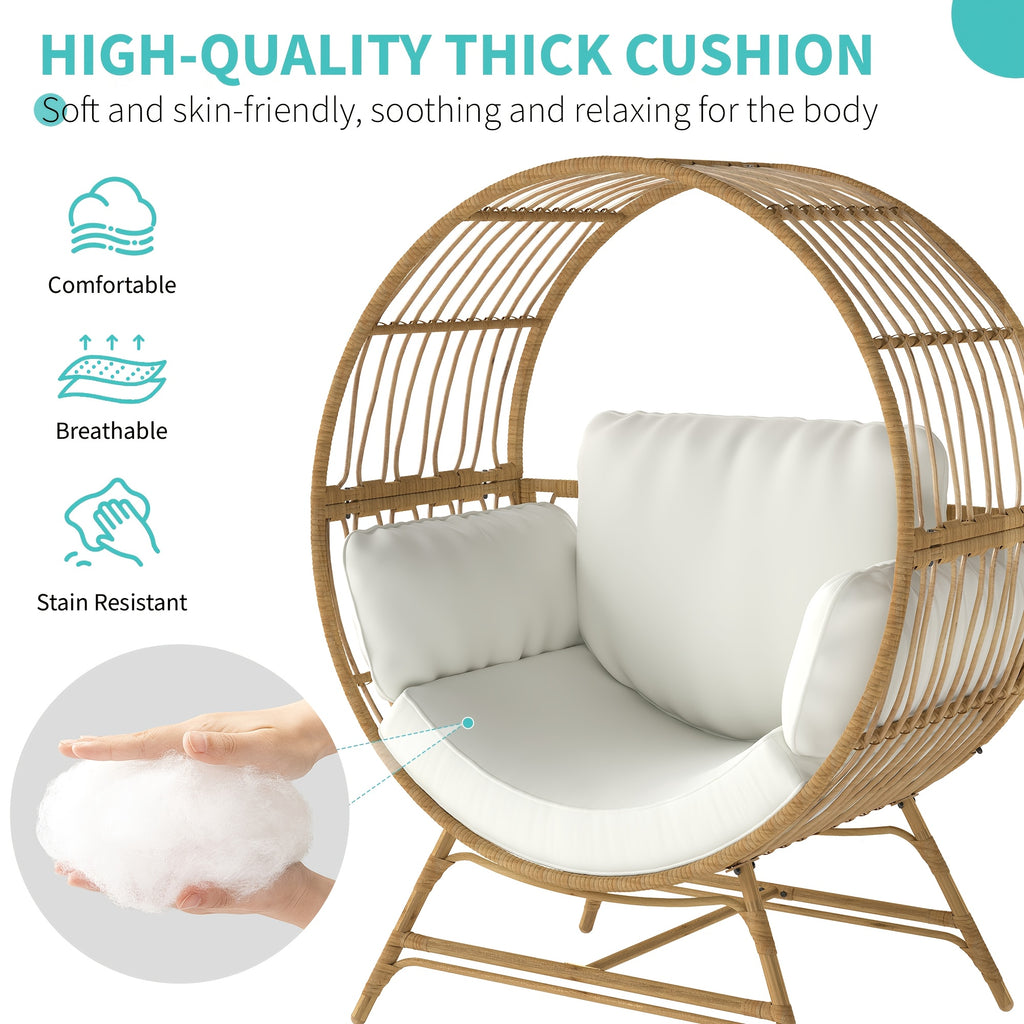 trendy relaxation modern round rattan lounge chair 4 - Temu