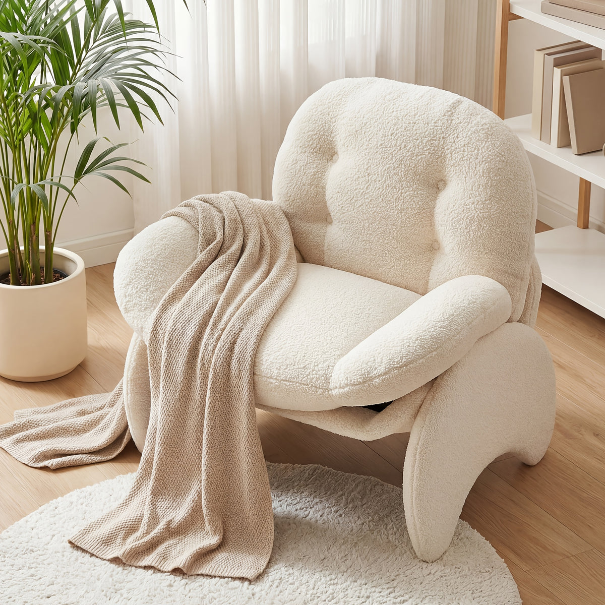 modern accent chair oversized comfy reading chair - Temu
