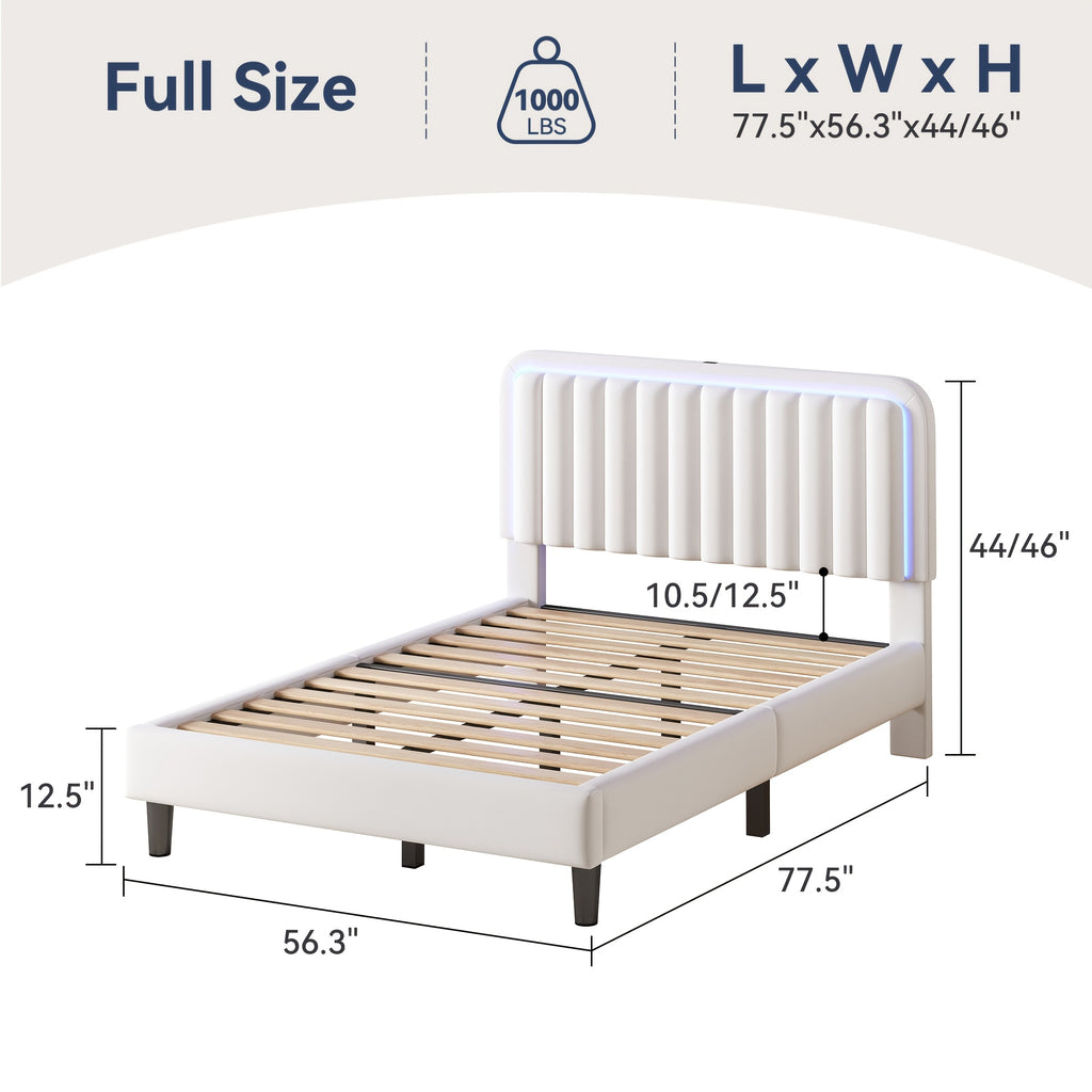 mraeer bed frame led lighting charging station full queen - Temu