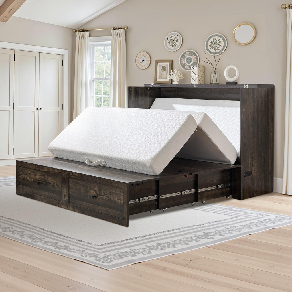 6 memory foam murphy bed wall bed storage drawer usb - Temu