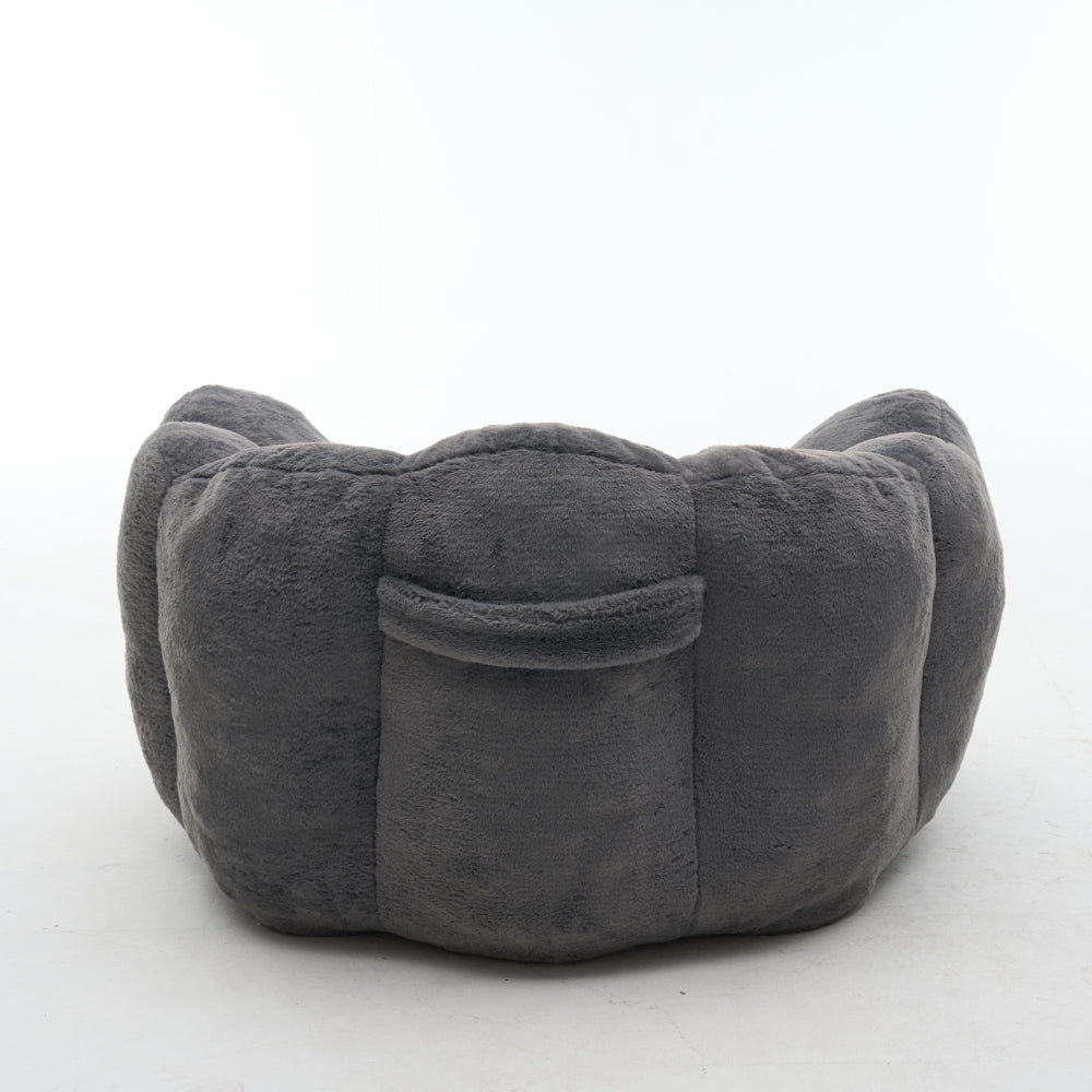black comfortable lazy sofa chair artificial rabbit velvet - Temu
