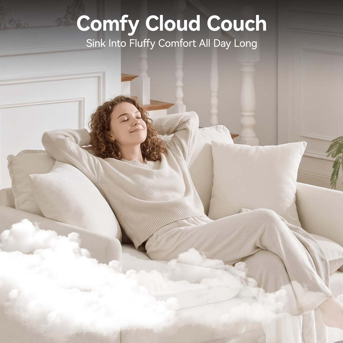 31 inch cloud accent chair storage   modern chenille - Temu