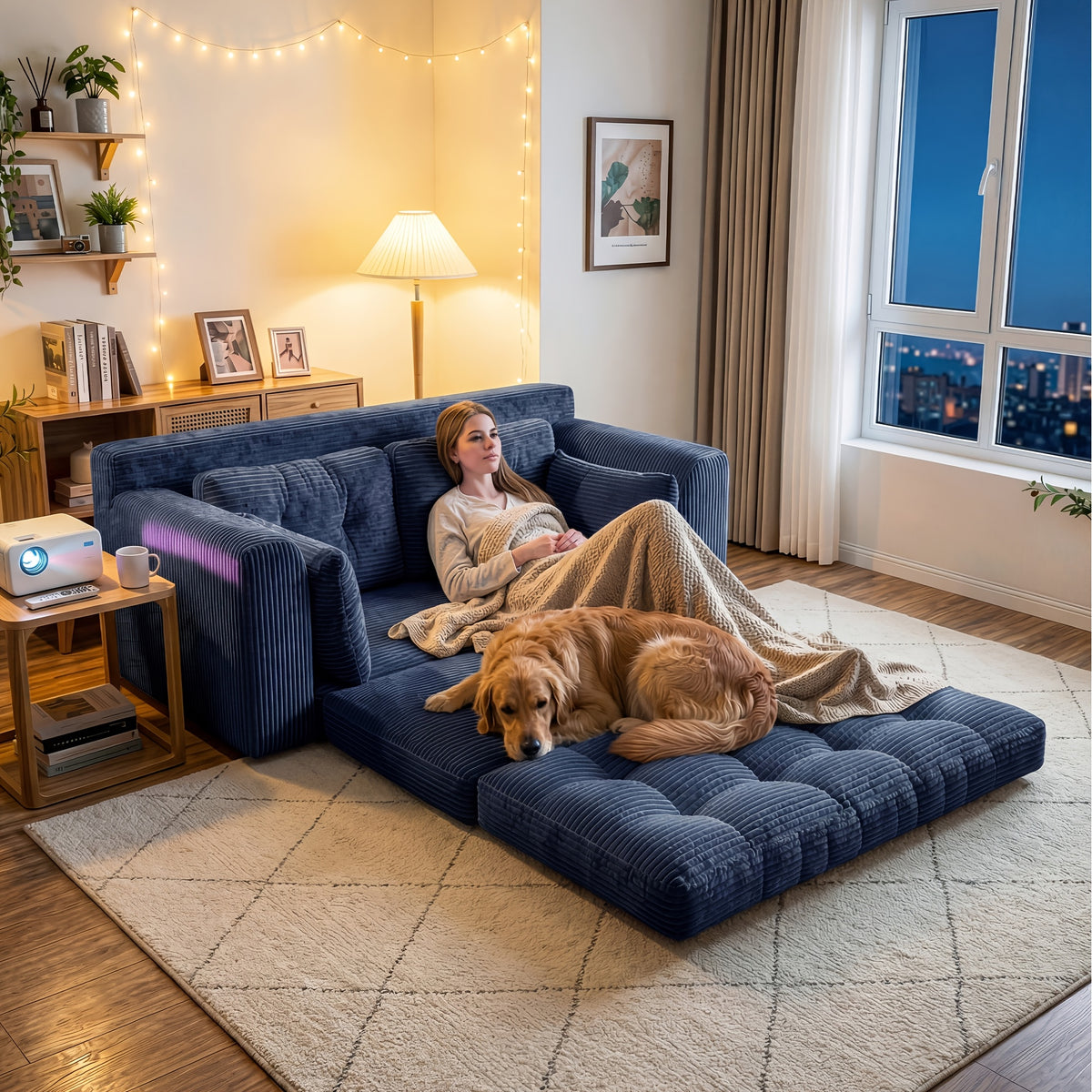 no assembly corduroy convertible loveseat sofa bed 2 in 1 - Temu
