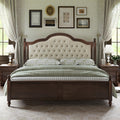 a sturdy wooden bed frame featuring a stylish platform - Temu